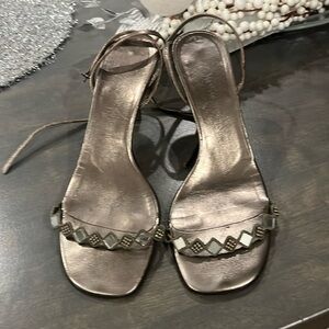Yves Saint Laurent Silver 3" Heels Size 8